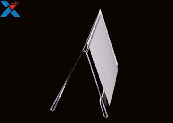 ซื้อ 3mm V รูปร่างแผ่นแสดงคริลิคใสผู้ถือป้ายโต๊ะ Perspex online manufacture
